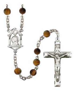 Silver-Plated 6mm Madonna Mary Rosary