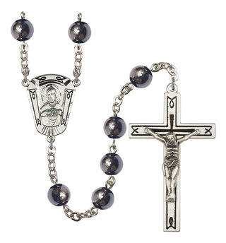 Silver-Plated 8mm Scapular Rosary