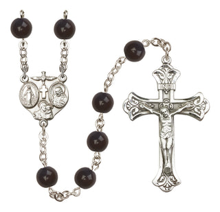 Sterling Silver 8mm Black Onyx 3-Way Rosary