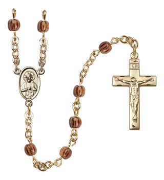14 Karat Gold-Filled 4mm Wood Scapular Rosary