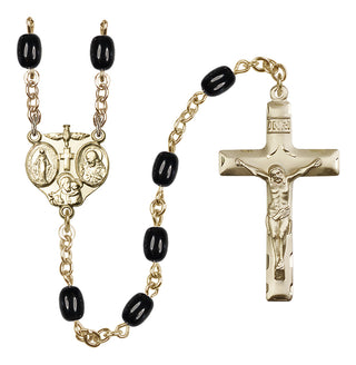 14 Karat Gold 4x8mm Black 3-Way Rosary