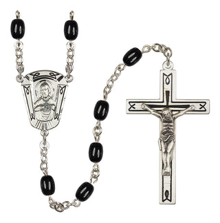 Sterling Silver 4x8mm Black Scapular Rosary