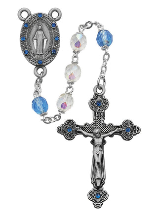 6.5-inch Gold-plated Real Crystal Rosary Br