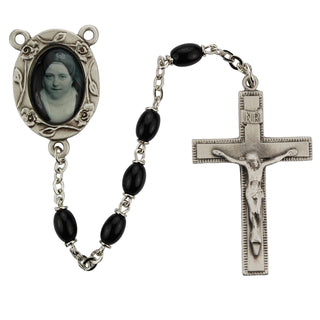 4X6MM Black St Therese Rosary