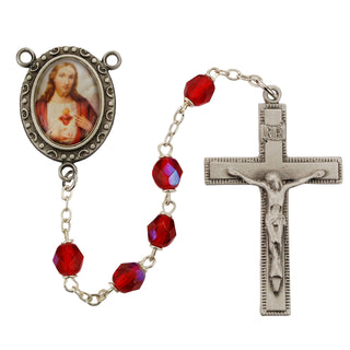 Red Sacred Heart Rosary