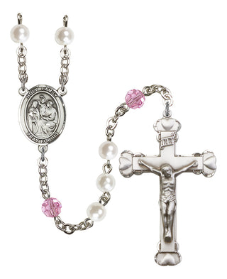 Silver-Plated 6mm Holy Family Rosary