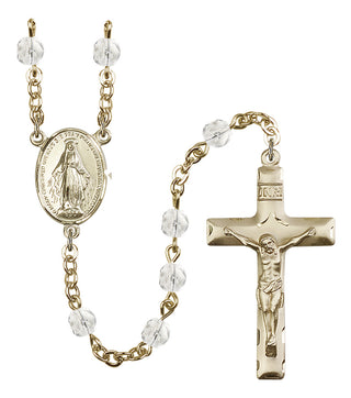 Gold Plated 6mm Fire Polished Miraculous Rosary in Crystal