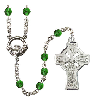 Silver-Plated 6mm Claddagh Rosary