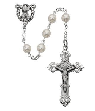 Sterling Silver Pearl Rosary