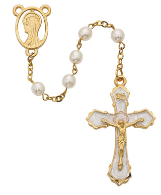 6MM Pink Gemstone & Pearl Rosary