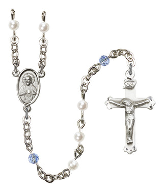 Silver-Plated 4mm Scapular Rosary