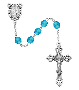6MM Aqua March Rosary