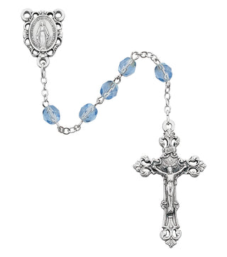 Light Blue Glass December Rosary