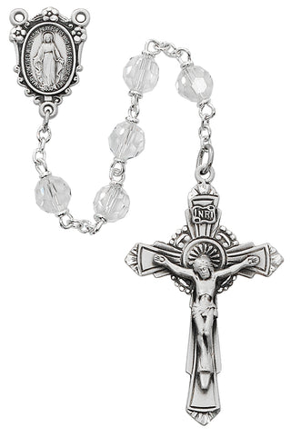 Sterling Silver Crystal Tincut Rosary