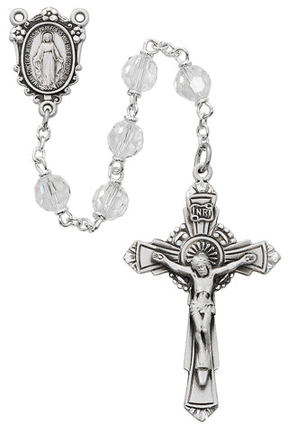 Sterling Silver Crystal Tincut Rosary