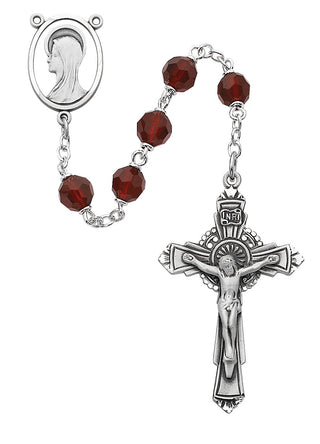 Sterling Silver Garnet Tincut Rosary