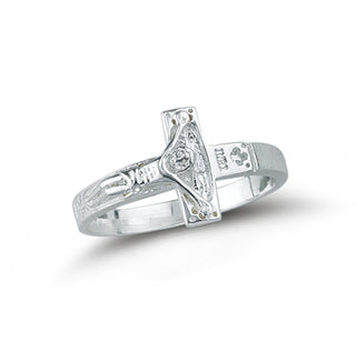 Large Sterling Silver Crucifix Ring Size 11