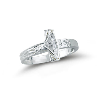 Small Sterling Silver Crucifix Ring Size 6