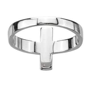 Large Sterling Silver Crucifix Ring Size 9