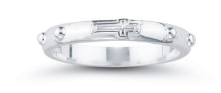 Small Sterling Silver Rosary Ring Size 5 - SALE