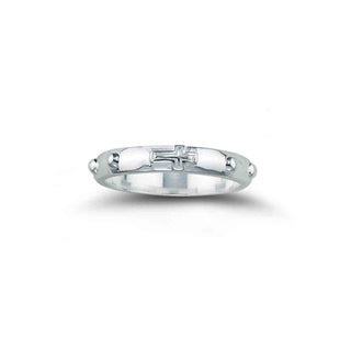 Small Sterling Silver Rosary Ring Size 6