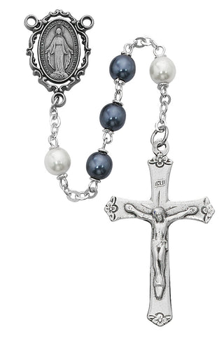 Blue White Pearl Rosary