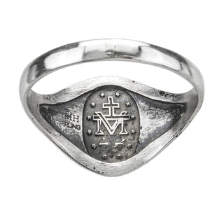 Sterling Silver Miraculous Medal Ring Size 11