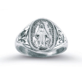 Sterling Silver Miraculous Medal Ring Size 9 - SALE