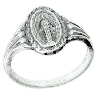 Miraculous Medal Sterling Silver Ring Size 5