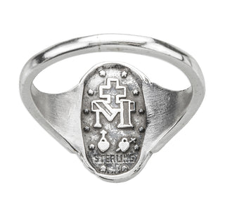 Miraculous Medal Sterling Silver Ring Size 5