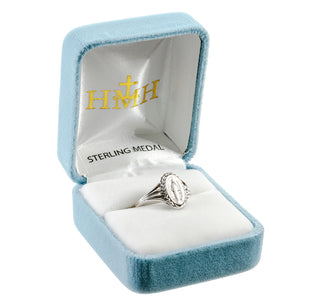 Miraculous Medal Sterling Silver Ring Size 9