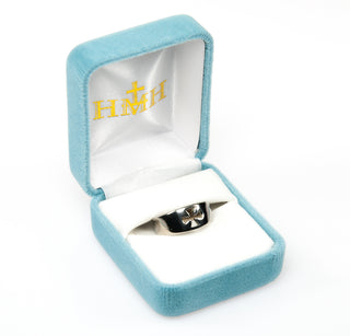 Sterling Silver Pierced Cross "Faith" Ring Size 6
