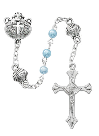 Blue Pearl Shell Baby Rosary Box