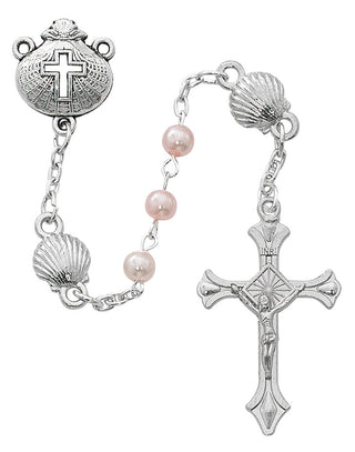 Blue Pearl Shell Baby Rosary Box