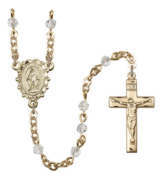 Gold Plated 4mm Austrian Crystal Miraculous Rosary in Crystal