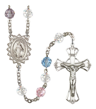 Silver-Plated 8mm Miraculous Rosary