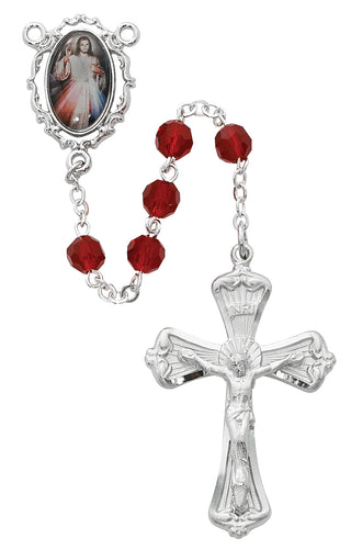 Dark Red Divine Mercy Rosary