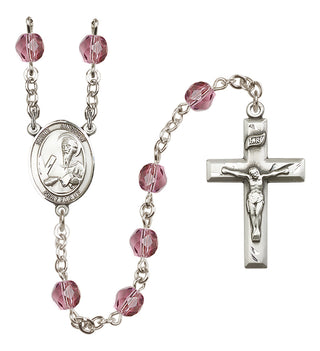 Silver-Plated 6mm Saint Andrew the Apostle  Engraved Catholic Rosaries