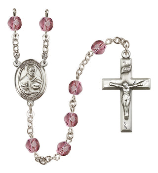 Silver-Plated 6mm Saint Albert the Great  Engraved Catholic Rosaries