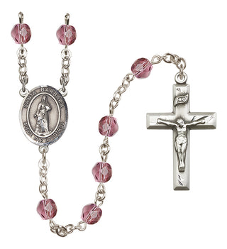 Silver Plated 6mm Fire Polished Santa Barbara Rosary in Amethyst
