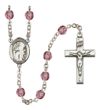 Silver-Plated 6mm Saint Brendan the Navigator  Engraved Catholic Rosaries