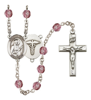 Silver-Plated 6mm Saint Camillus of Lellis / Nurse Rosary