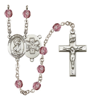 Silver-Plated 6mm Saint Christopher / EMT Rosary