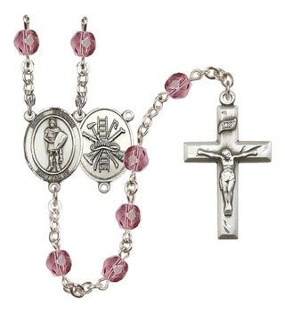 Silver-Plated 6mm Saint Florian/Firefighter Rosary