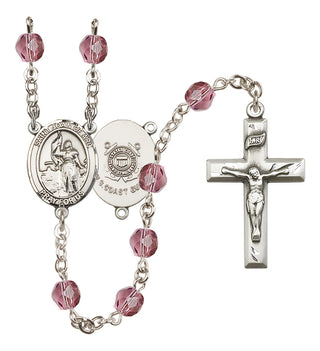 Silver-Plated 6mm Saint Joan of Arc /Coast Guard Rosary