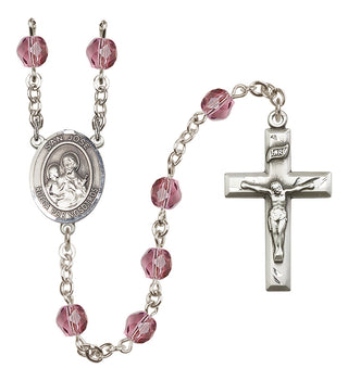 Silver Plated 6mm Fire Polished San Jose Rosary in Amethyst