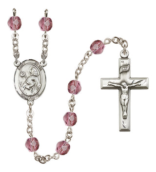 Silver-Plated 6mm Saint Kevin  Engraved Catholic Rosaries