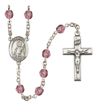 Silver-Plated 6mm Saint Lucia of Syracuse  Engraved Catholic Rosaries