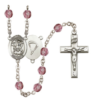 Silver-Plated 6mm Saint Michael / Paratrooper Rosary