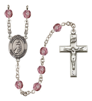 Silver Plated 6mm Fire Polished San Peregrino Rosary in Amethyst